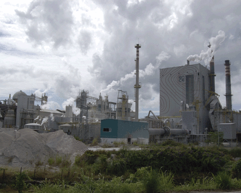 Imagem da fábrica de Ence, em Louriçám.
